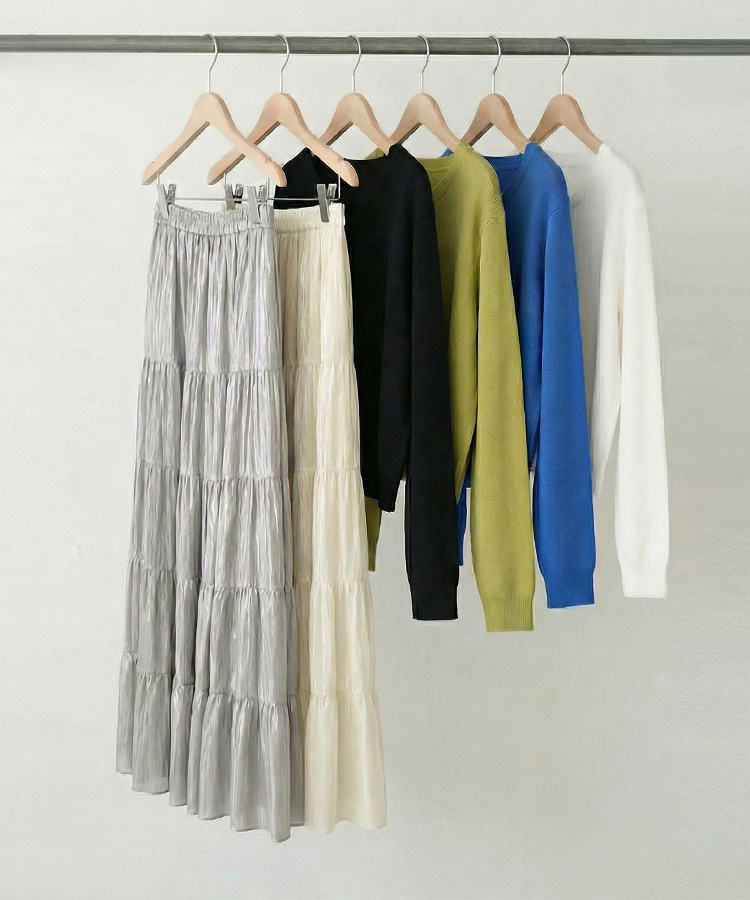 袖だけケーブル編みニットプルオーバー