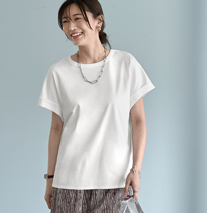 ディオラマ袖口折り返しTシャツ