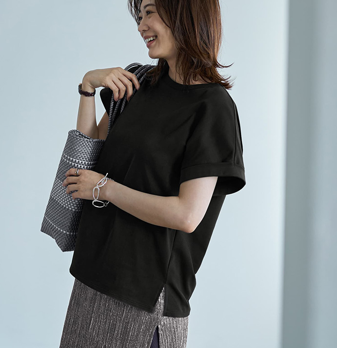 ディオラマ袖口折り返しTシャツ