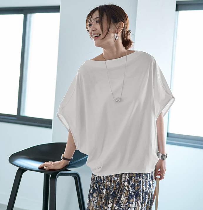 ディオラマボートネックドルマンTシャツ