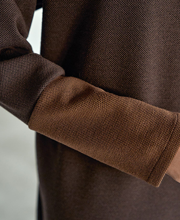 COLOR MATCHING U NECK DRESS