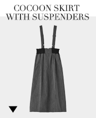 COCOON SKIRT WITH SUSPENDERS