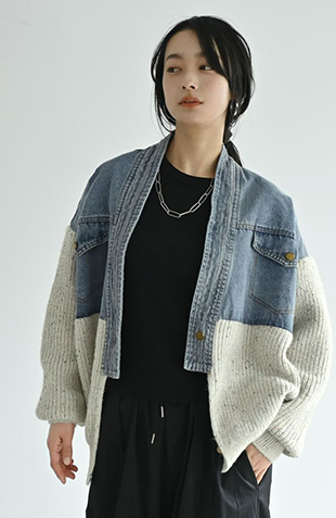 ブリーチデニムライダースジャケット