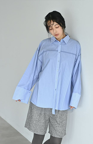 ダブルステッチデニムシャツ