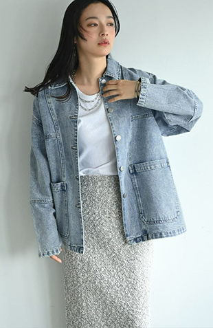 ブリーチデニムライダースジャケット