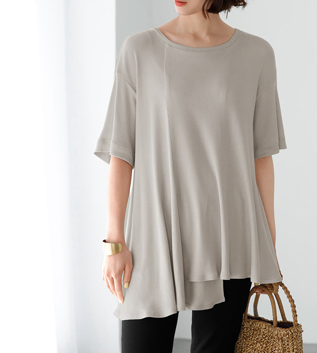【Made in JAPAN】アシンメトリーカットトップス