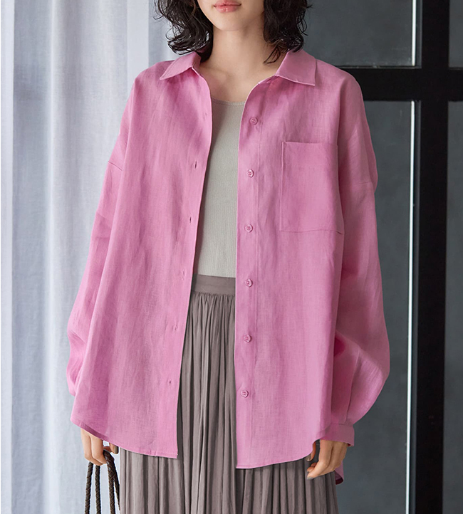 【LUXE】リネン100%リラックスシャツ
