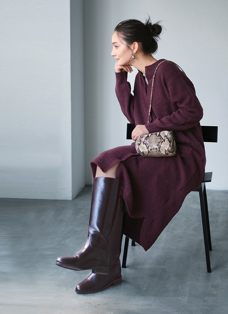 STYLE DELI 本革ローヒールロングブーツ　ブラック 2023 RECOMMENDED BOOTS