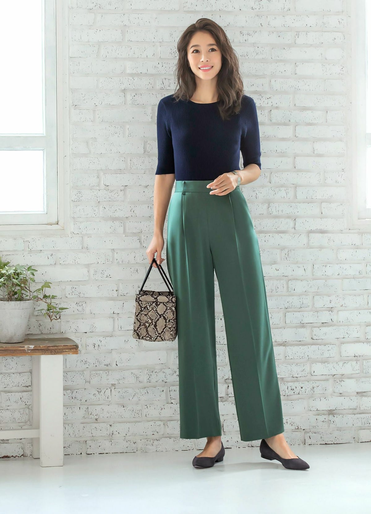 着用イメージ 166cm ライトブラック