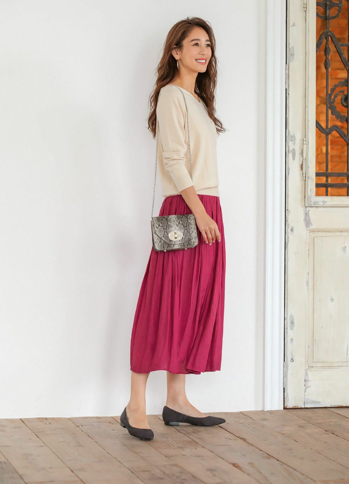 着用イメージ 166cm ライトブラック