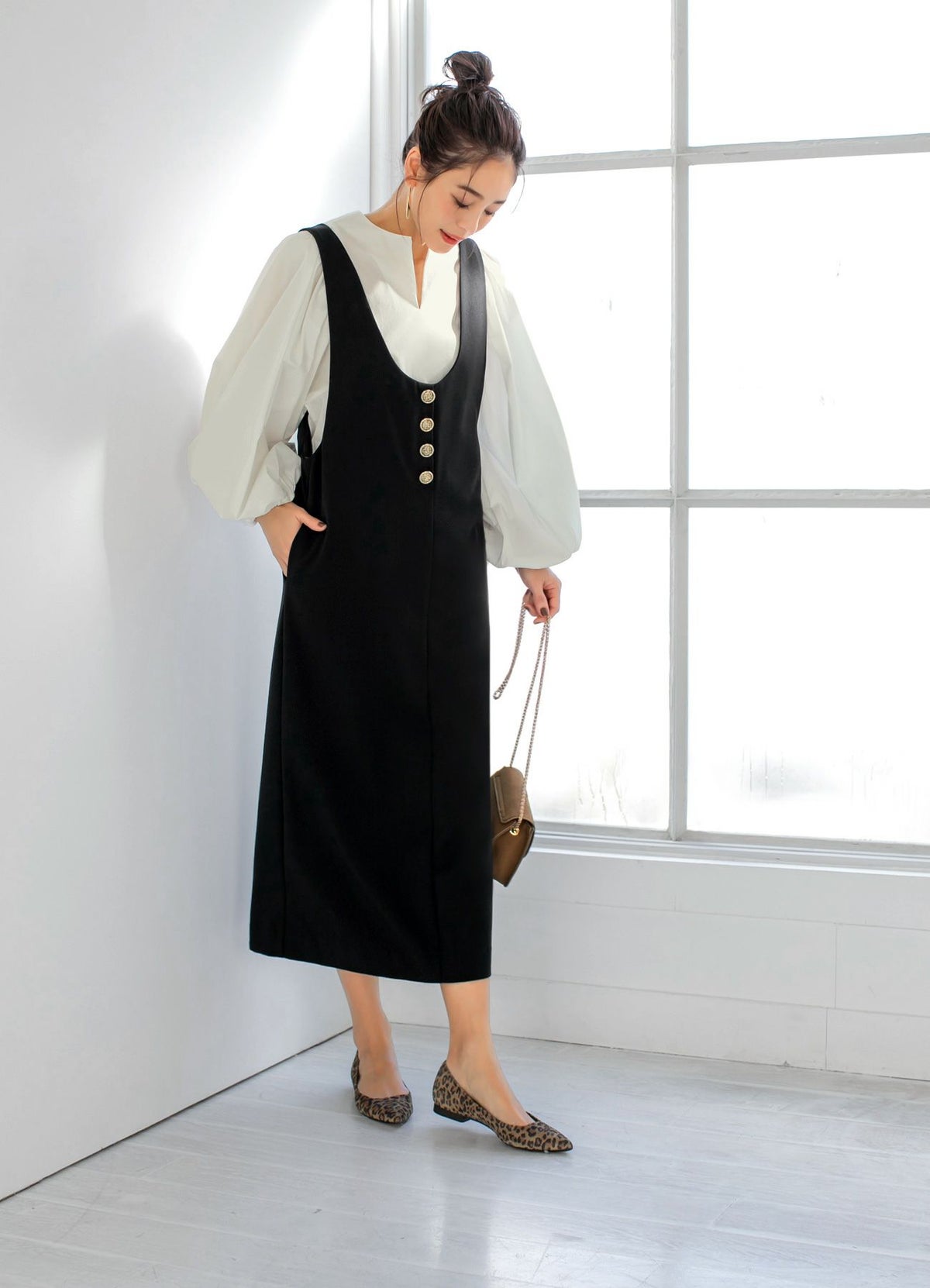 【Made in JAPAN】レオパード柄フラットパンプス