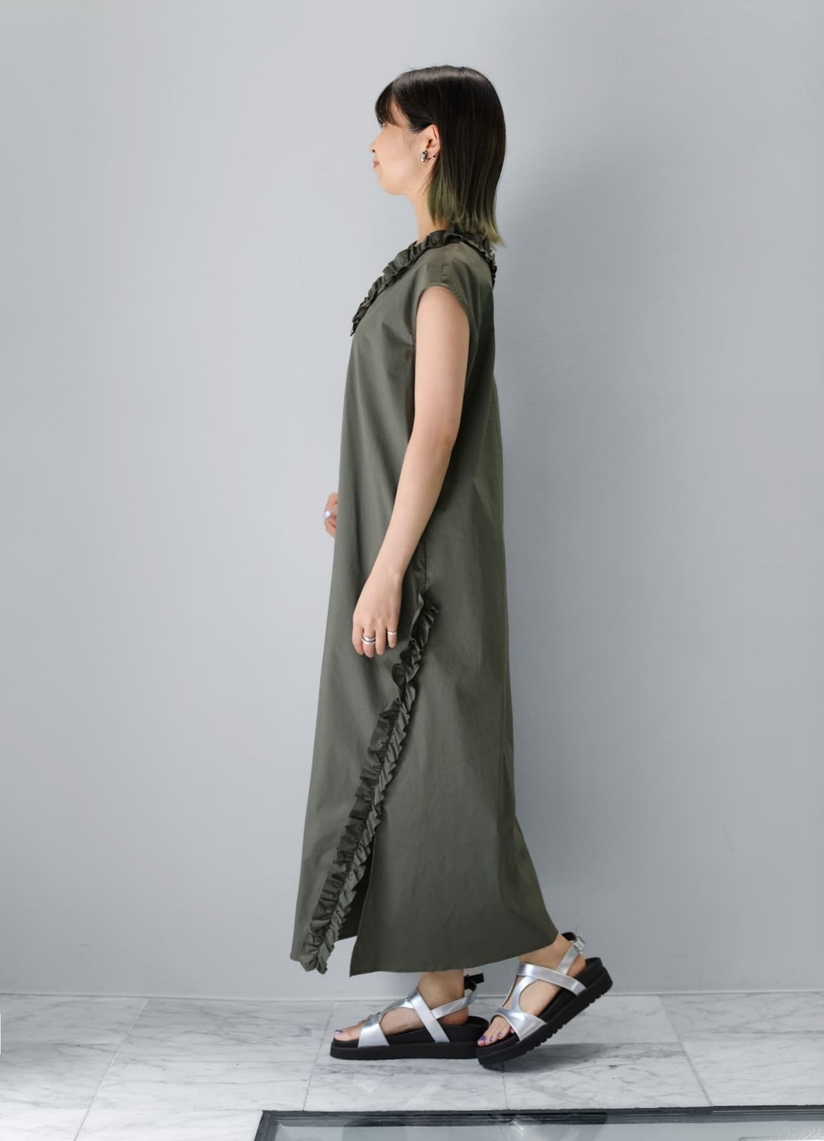 着用イメージ 157cm 着用サイズ 01 オリーブグレー