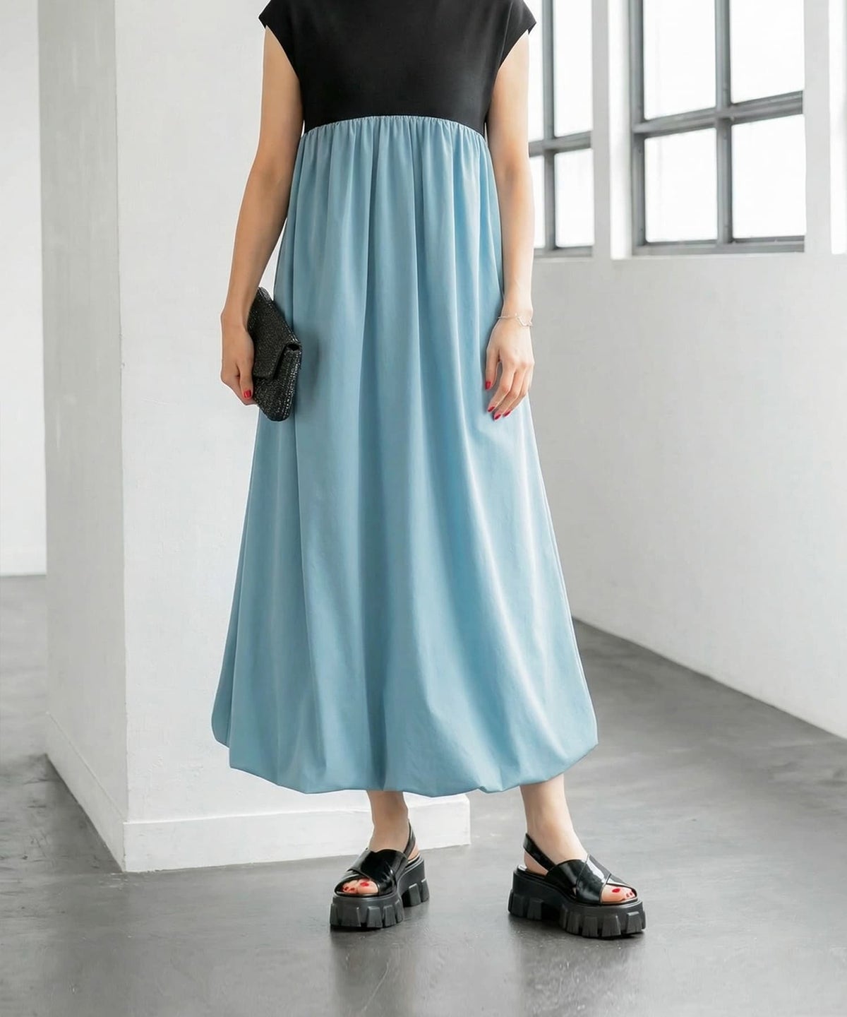 着用イメージ 163cm ブルーミックス