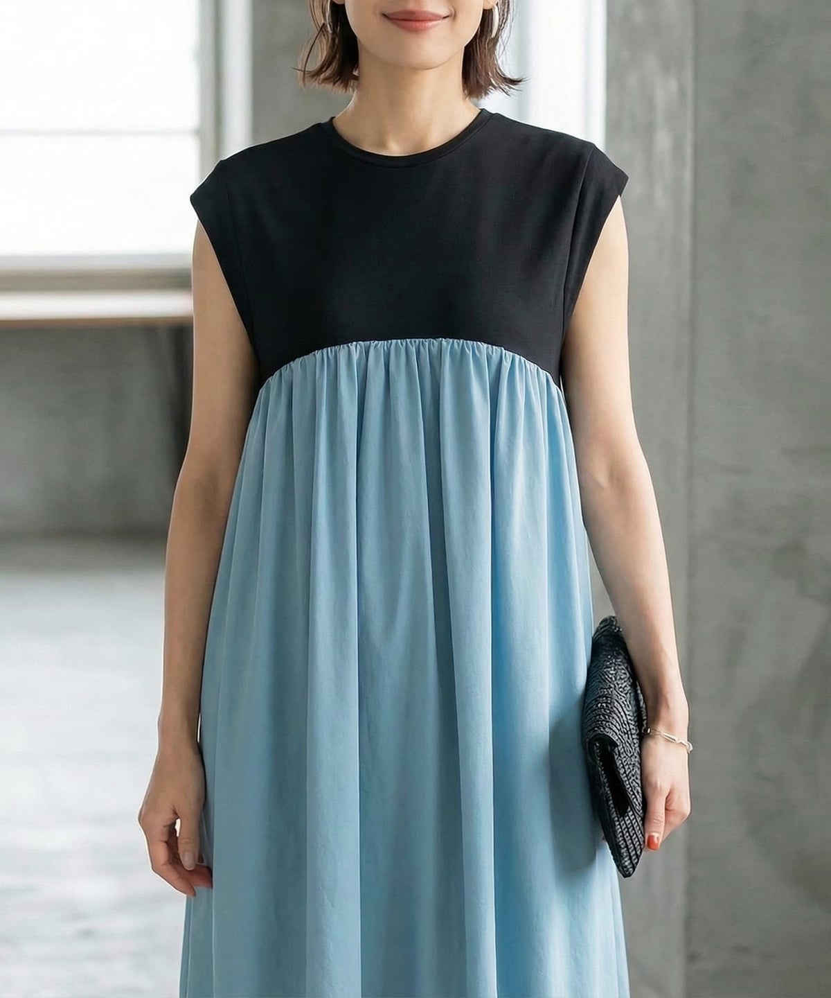 着用イメージ 163cm ブルーミックス