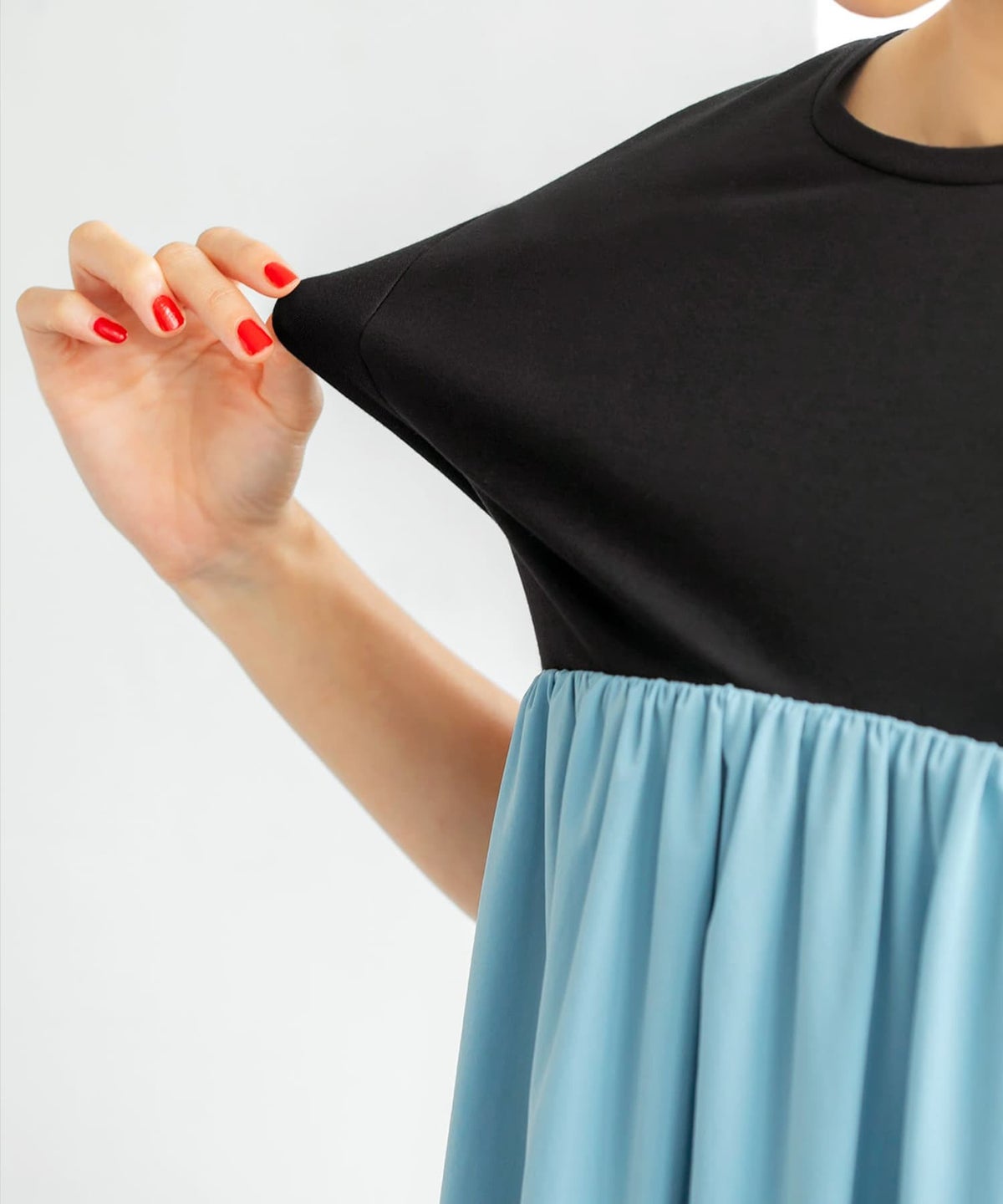 着用イメージ 163cm ブルーミックス