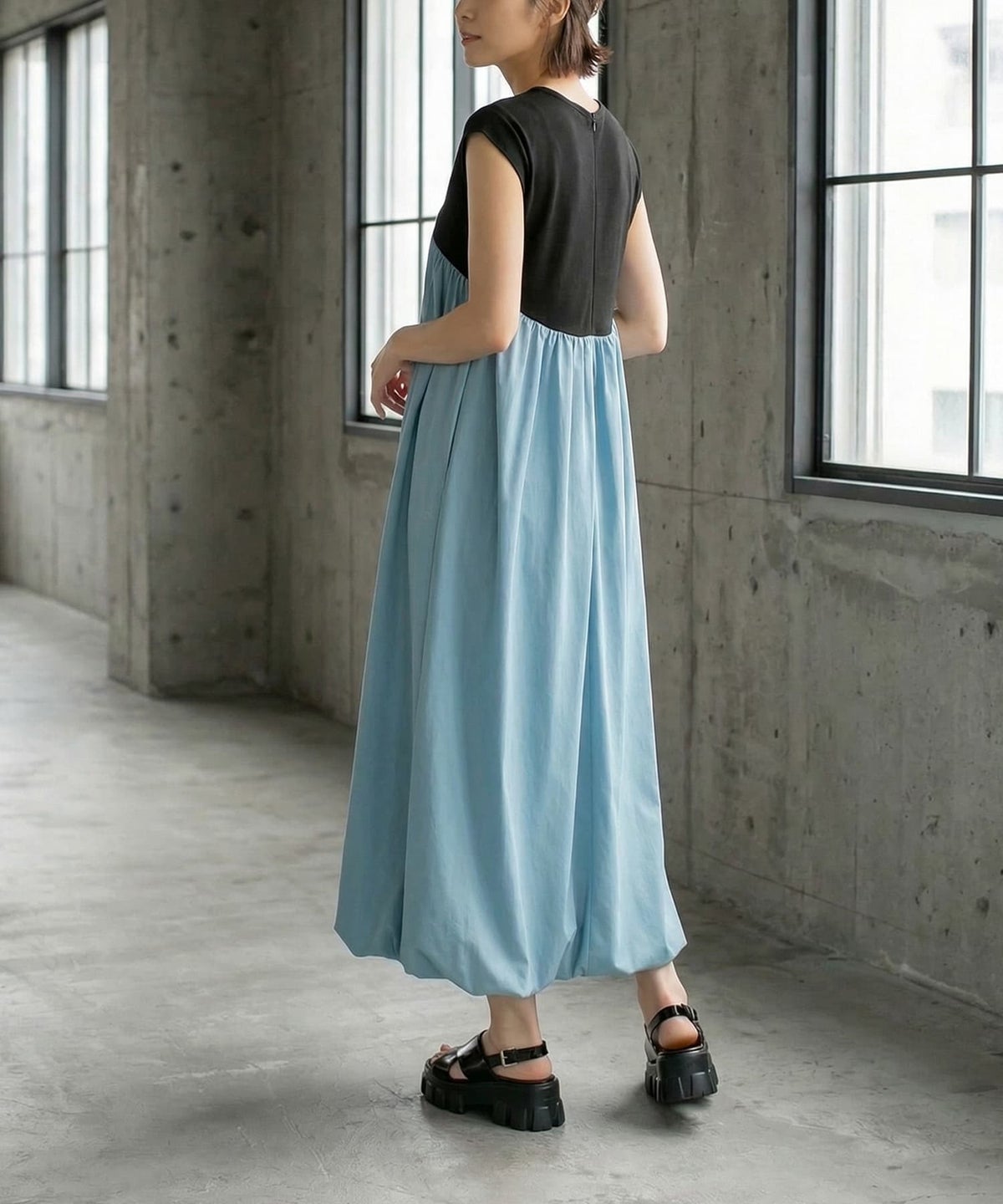 着用イメージ 163cm ブルーミックス