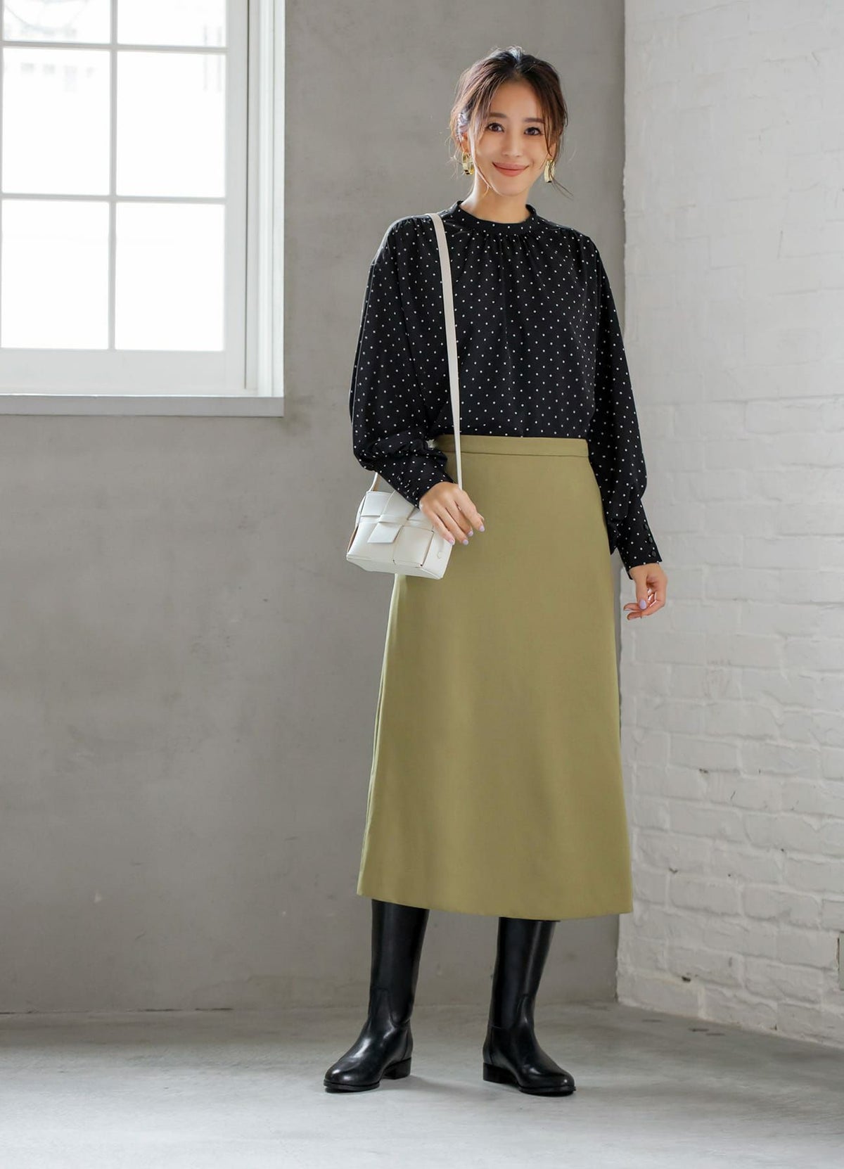 【LUXE】82cm丈ダブルクロスAラインスカート