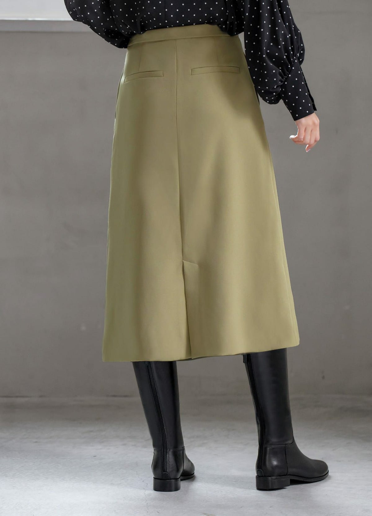 着用イメージ 166cm オリーブベージュ 着用サイズ：S