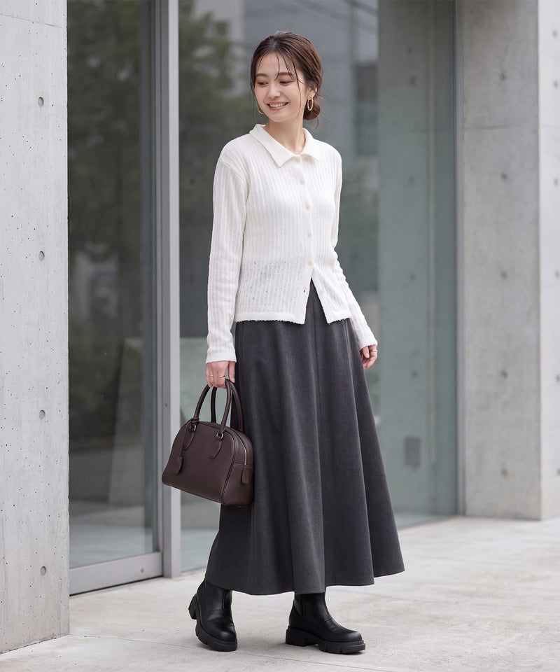 OUTLET】93cm丈ウールライクロングフレアスカート | おしゃれな大人 