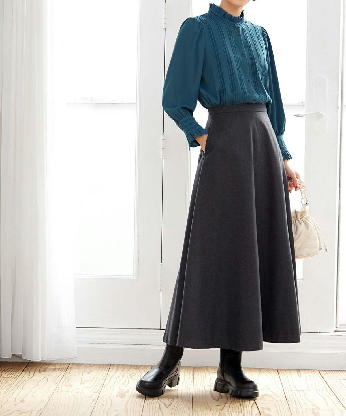 着用イメージ 166cm チャコールグレー 着用サイズ：S