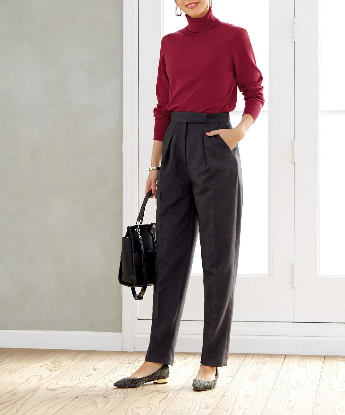 着用イメージ 166cm チャコールグレー　着用サイズ：S