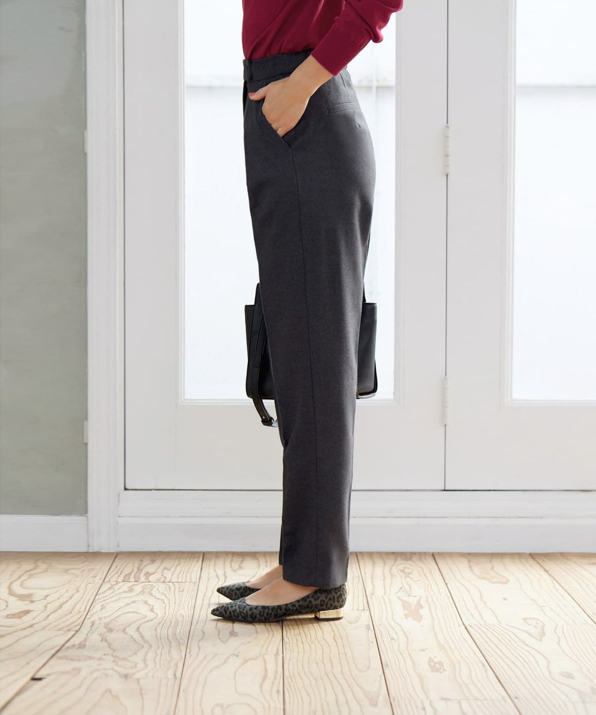 着用イメージ 166cm チャコールグレー　着用サイズ：S