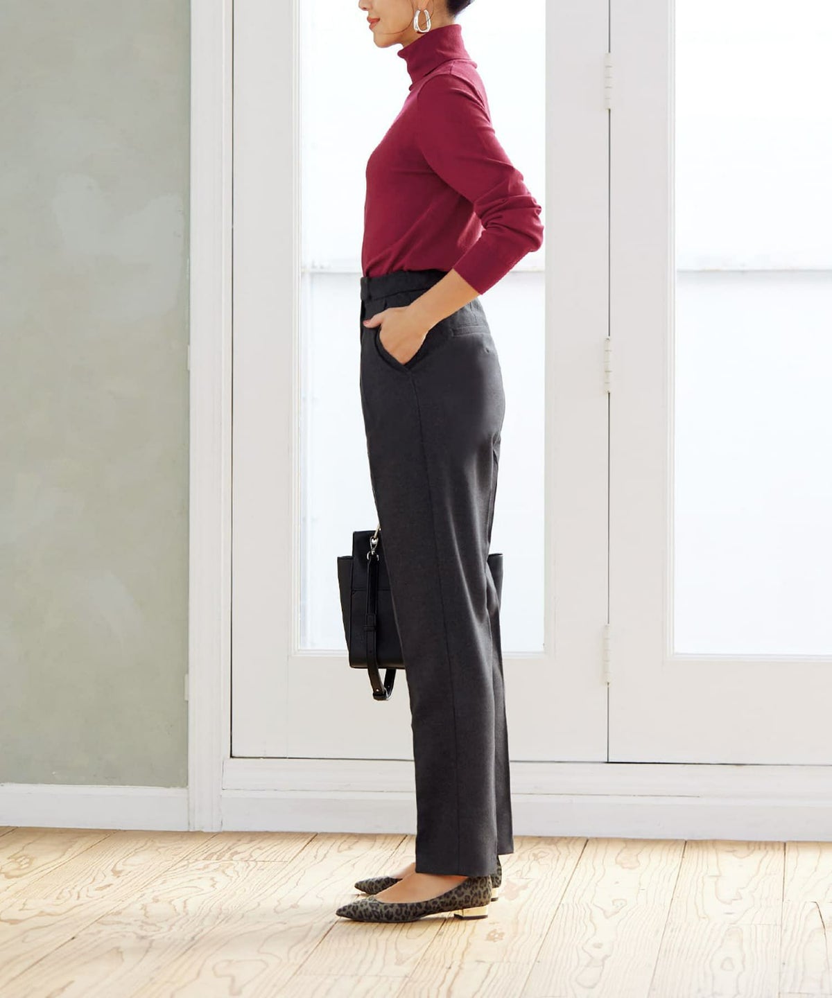 着用イメージ 166cm チャコールグレー　着用サイズ：S