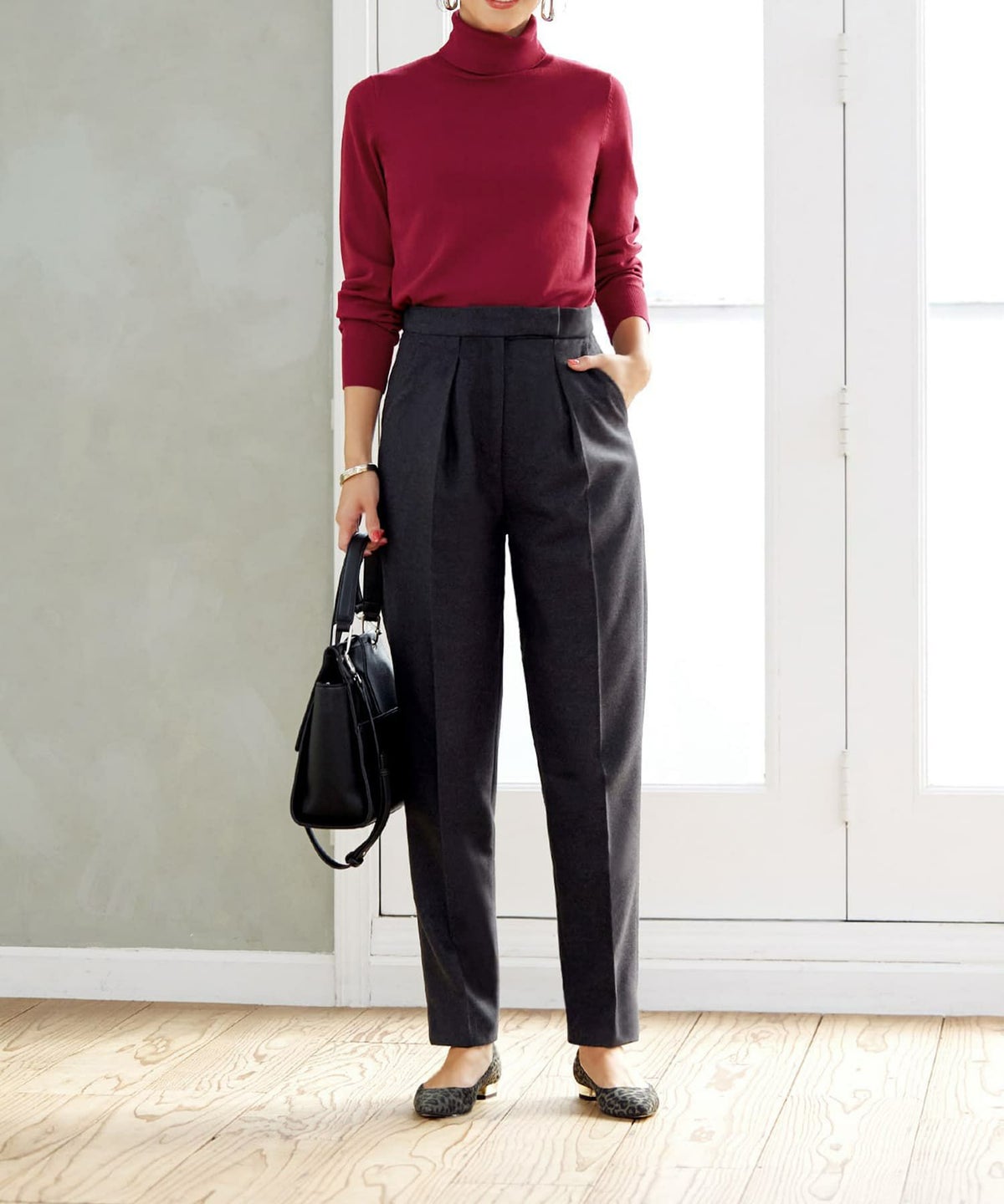 着用イメージ 166cm チャコールグレー　着用サイズ：S