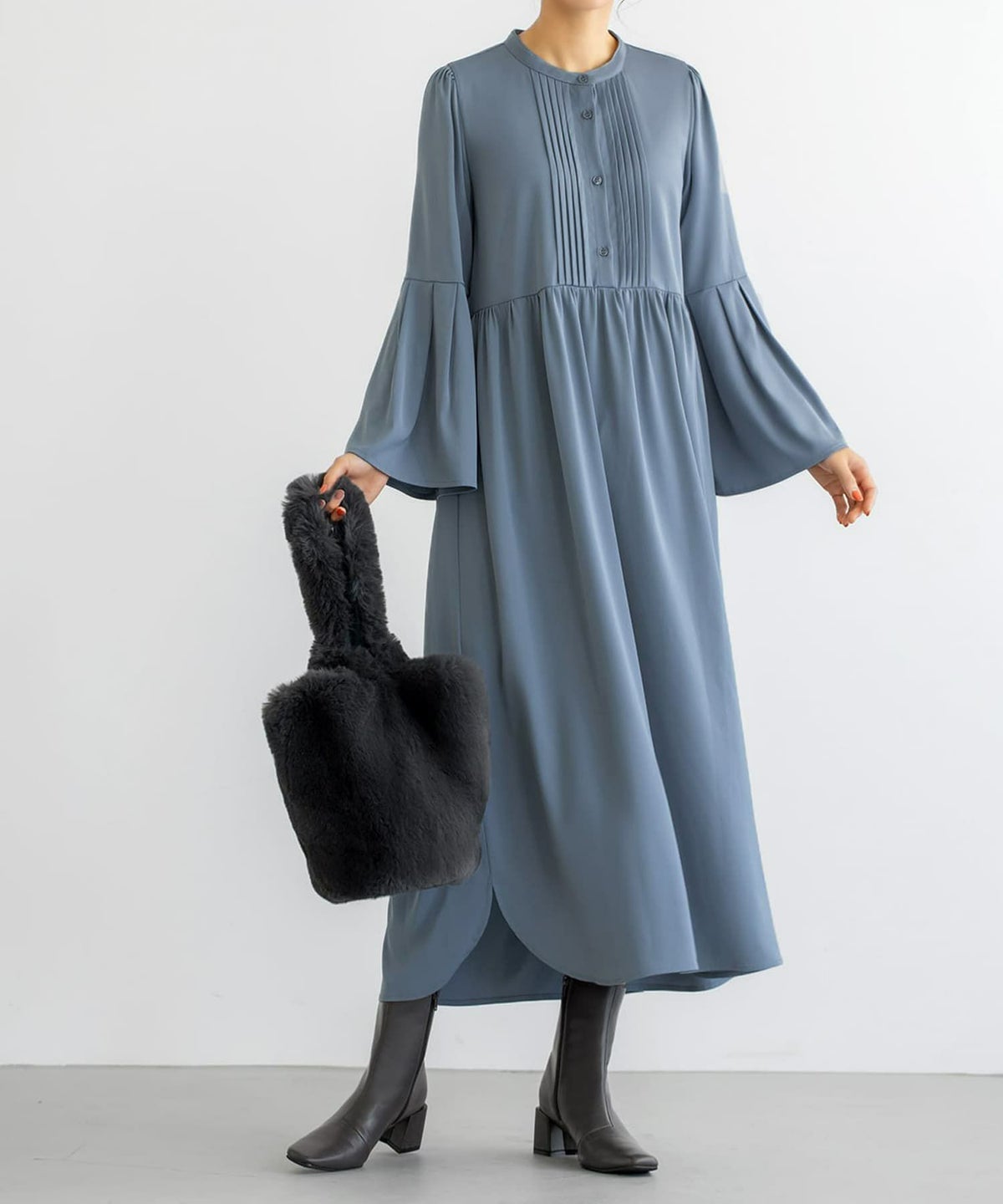 着用イメージ 166cm スモーキーブルー 02サイズ 