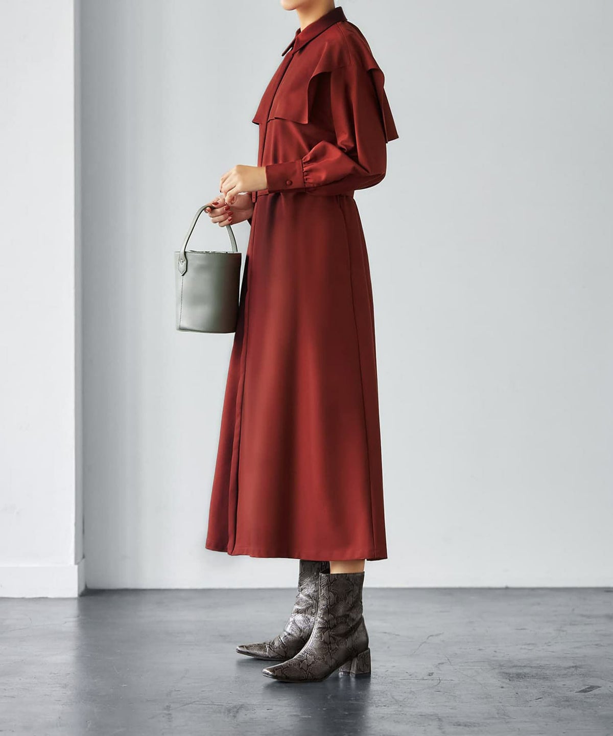 着用イメージ 166cm バーガンディ 02サイズ