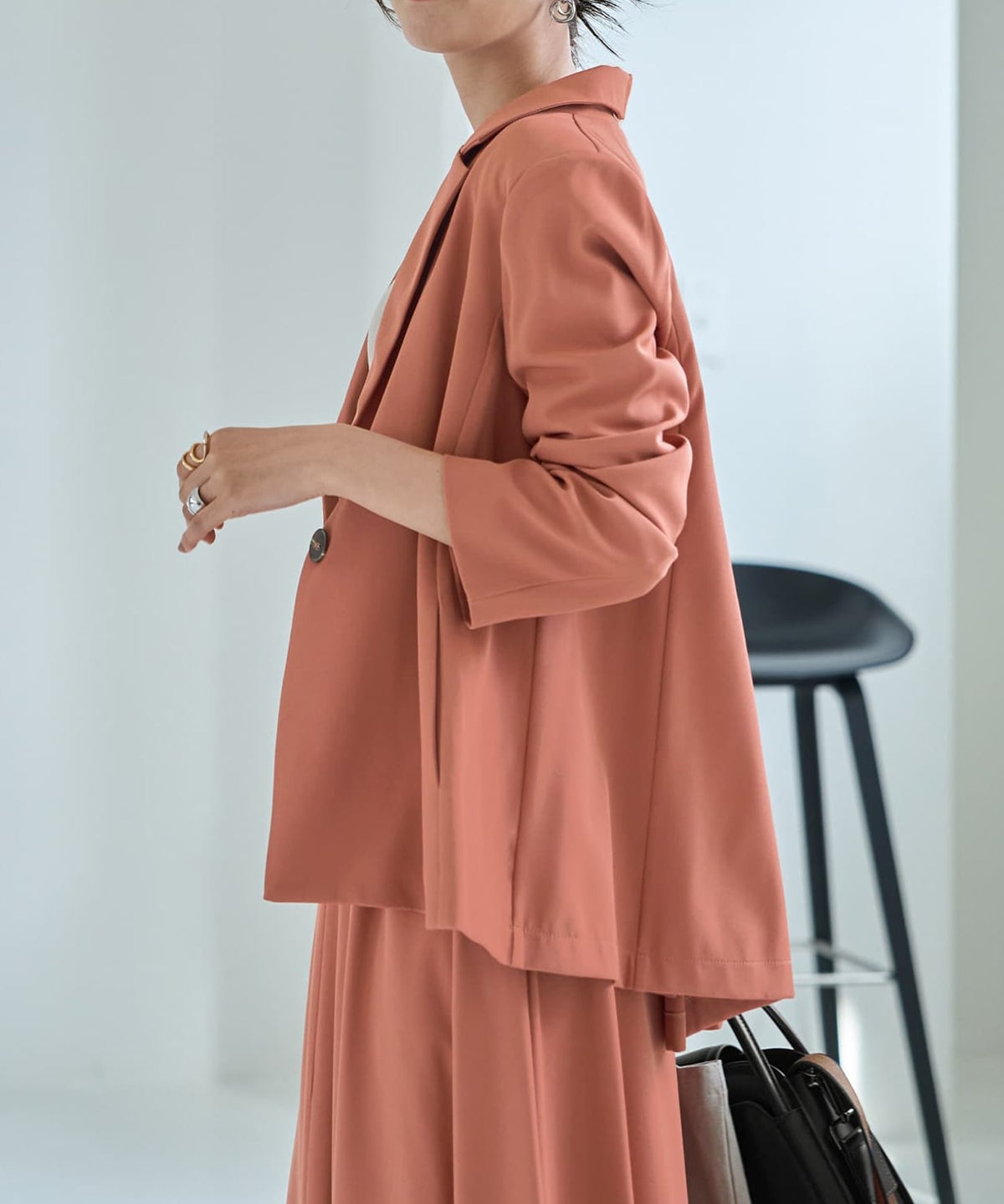 着用イメージ 167cm ダークピーチ