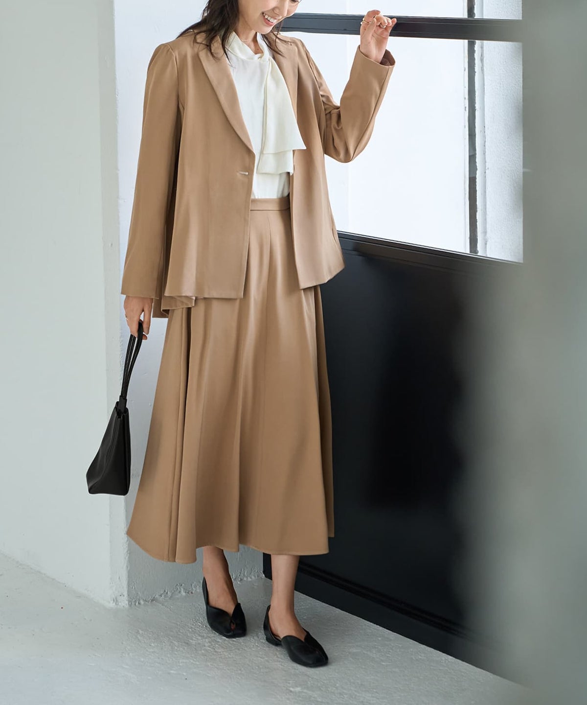 着用イメージ 165cm ベージュ