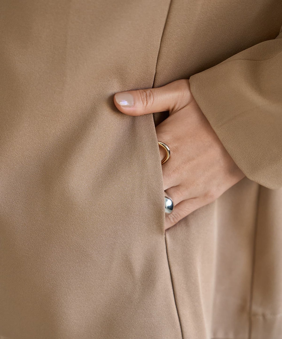 着用イメージ 167cm ベージュ