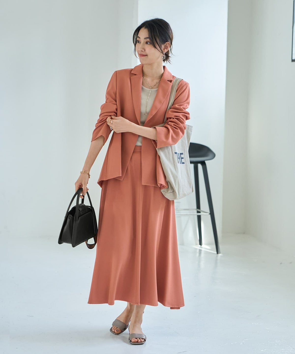 着用イメージ 167cm Sサイズ  ダークピーチ