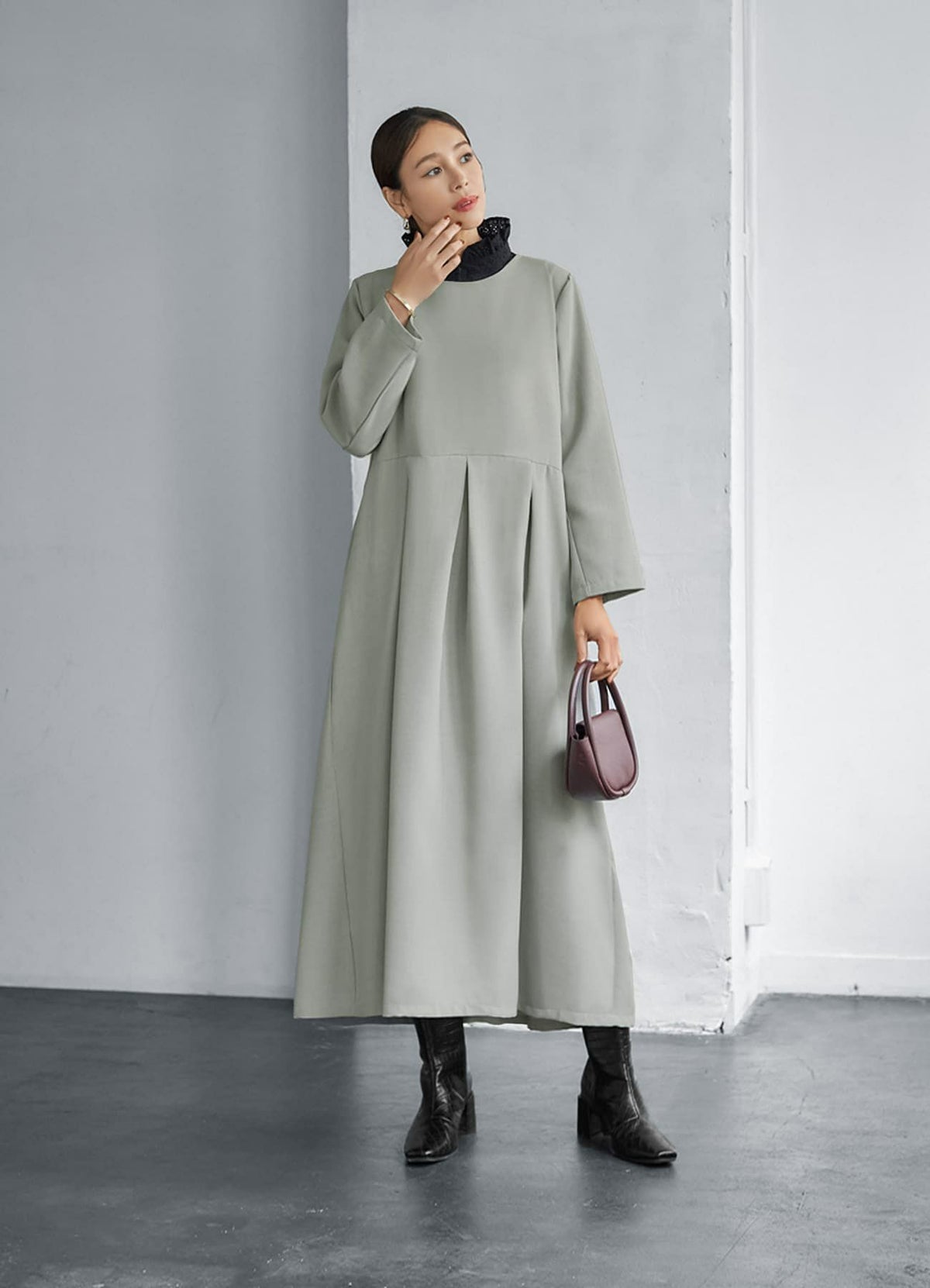 着用イメージ 166cm 着用サイズ 02 ライトグレー