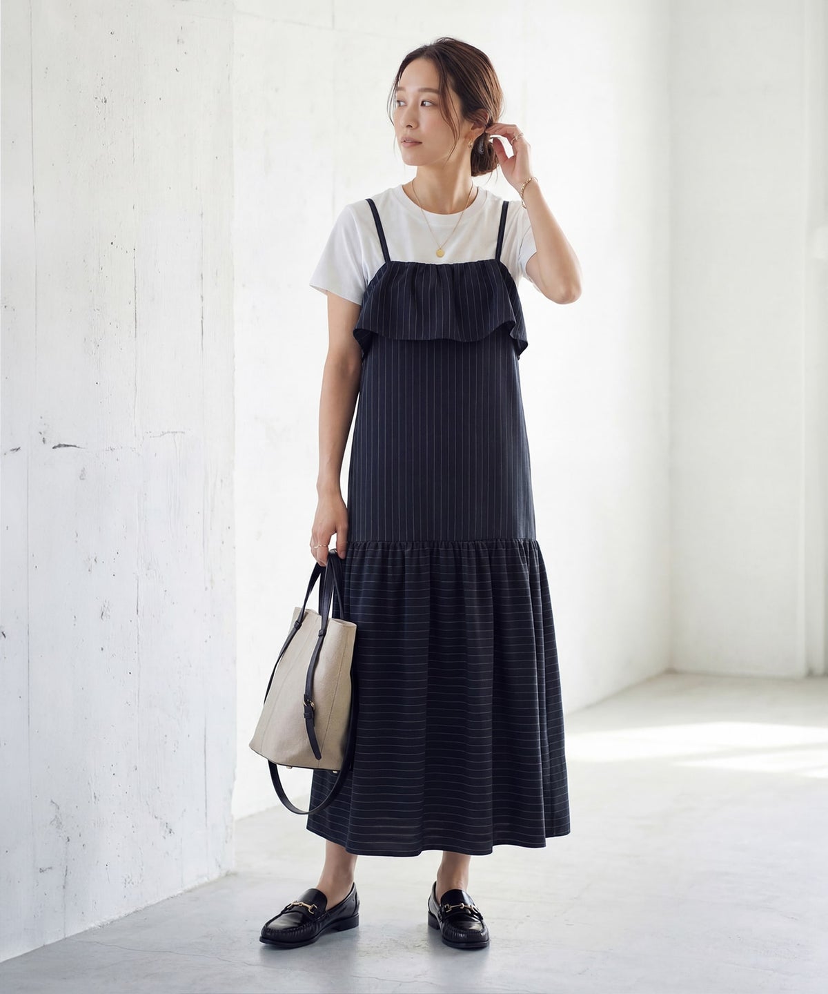 着用イメージ 163cm ネイビー 02サイズ