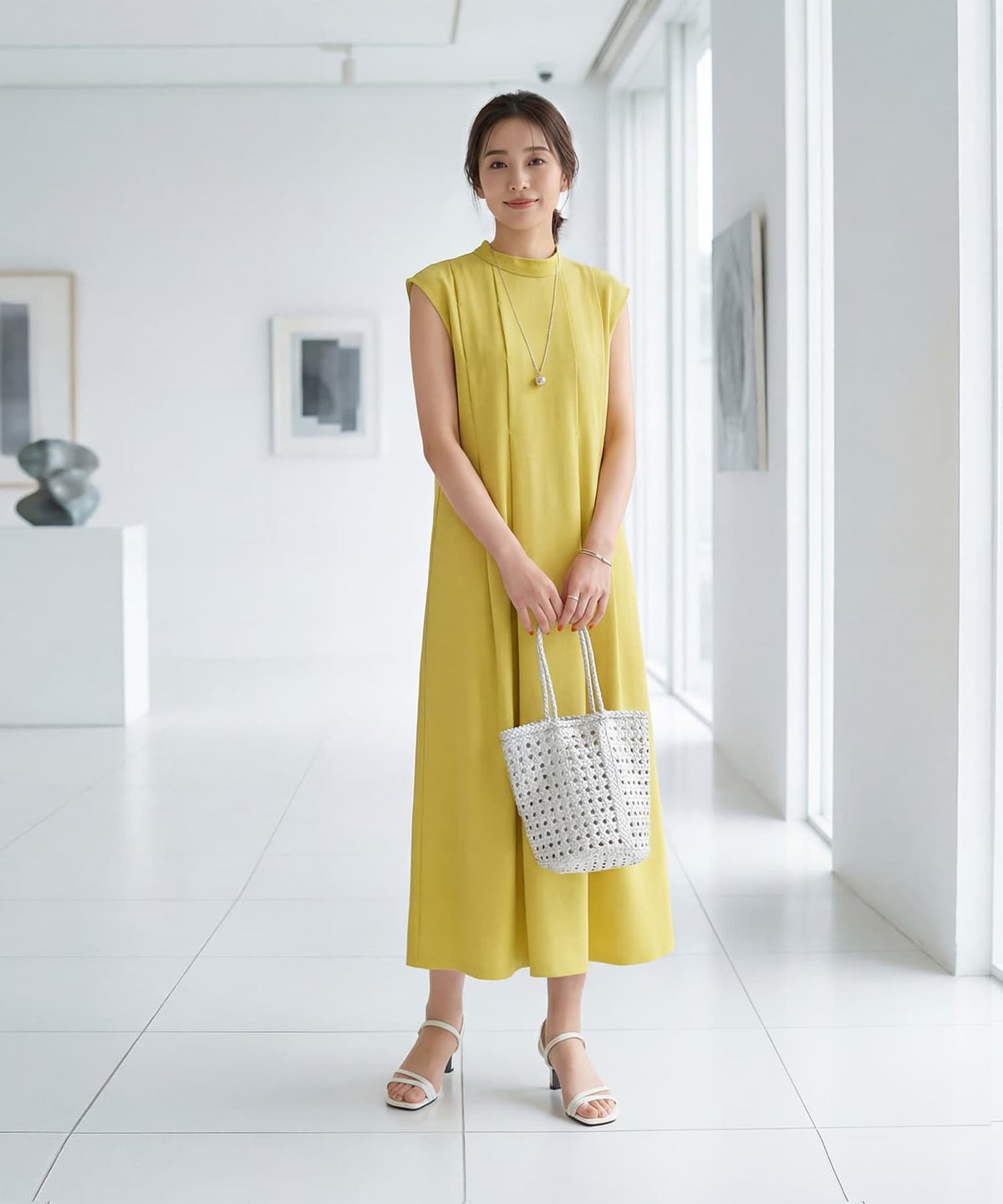 着用イメージ 163cm 着用サイズ 02 マスタードイエロー