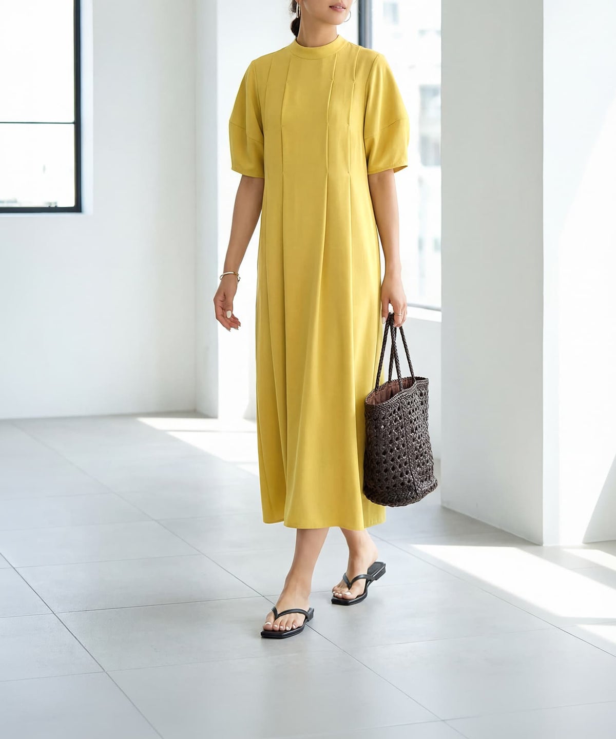 着用イメージ 163cm 着用サイズ 02 マスタードイエロー