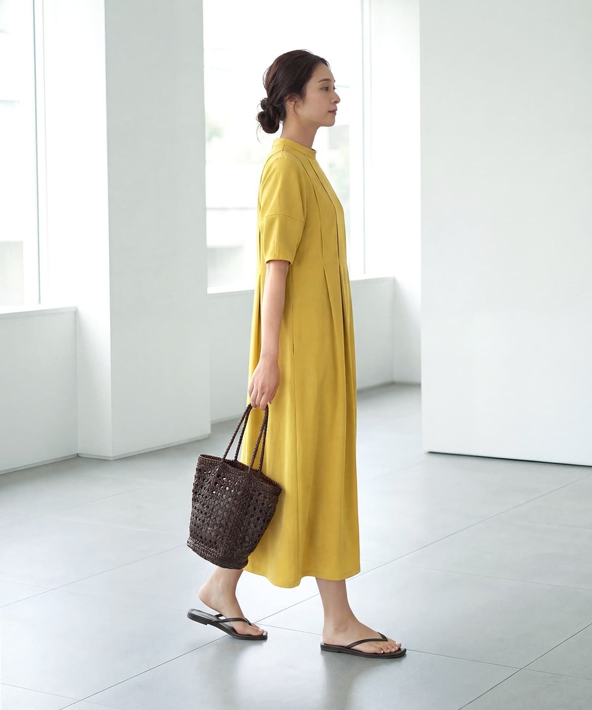 着用イメージ 163cm 着用サイズ 02 マスタードイエロー