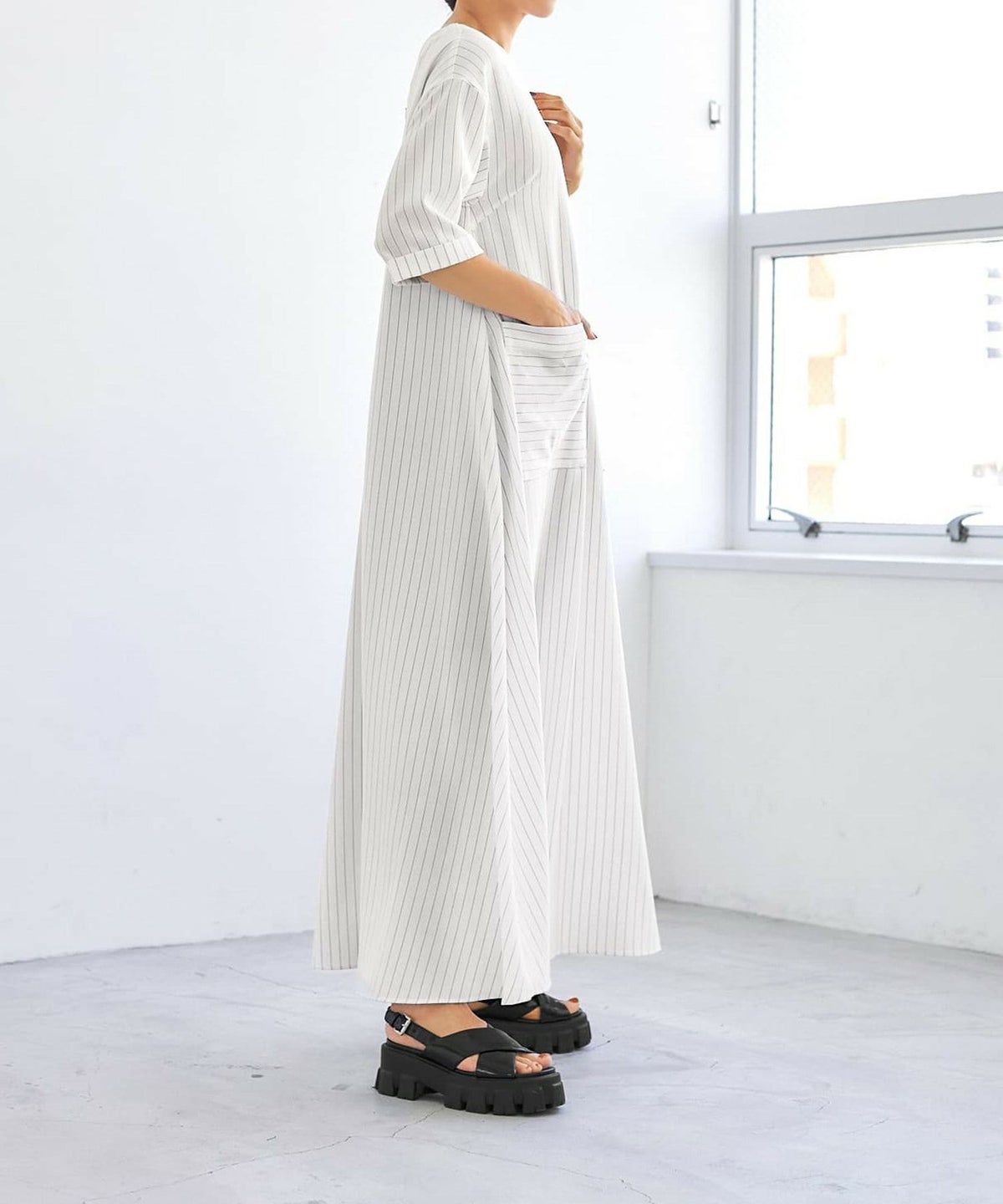 着用イメージ 166cm 02サイズ アイボリー