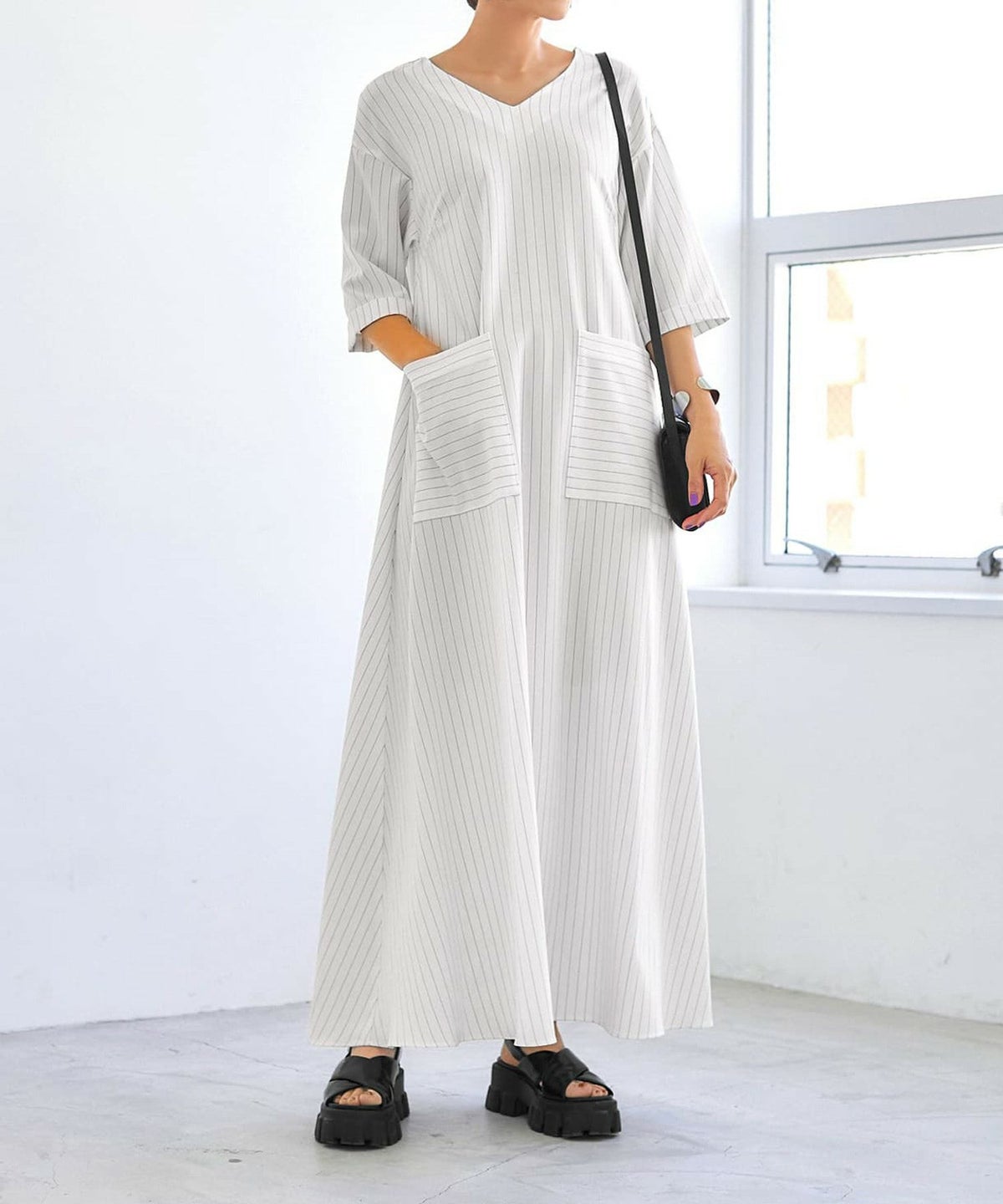 着用イメージ 166cm 02サイズ アイボリー