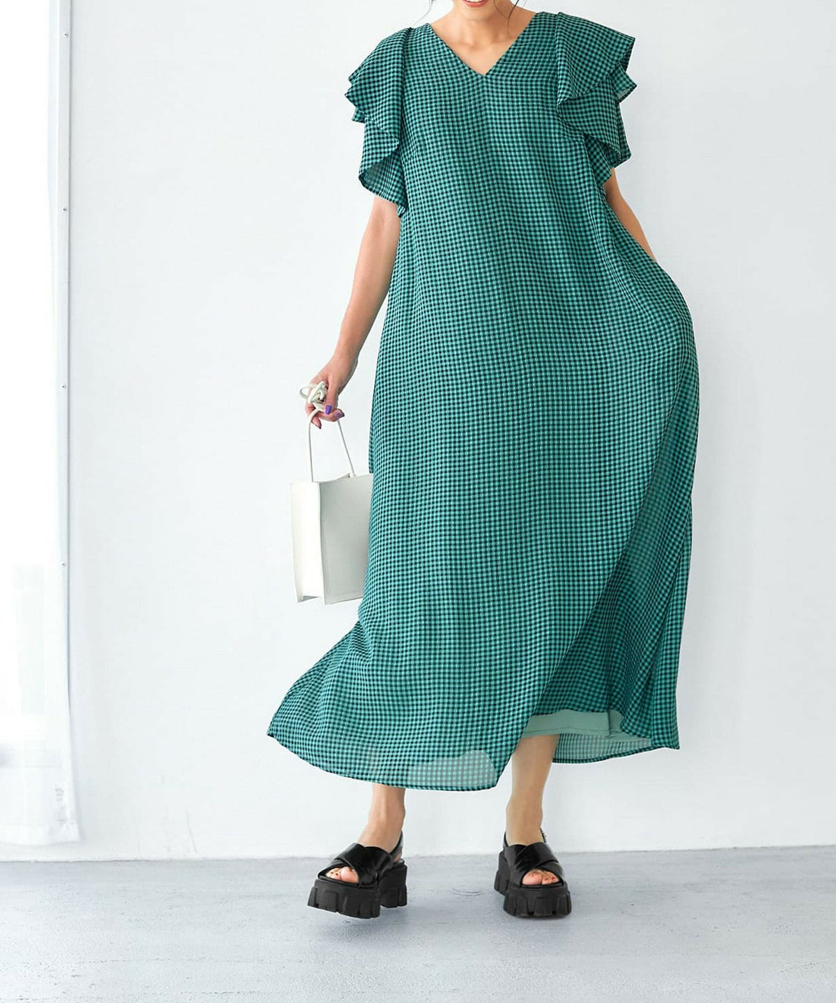 着用イメージ 166cm 着用サイズ 02 グリーン