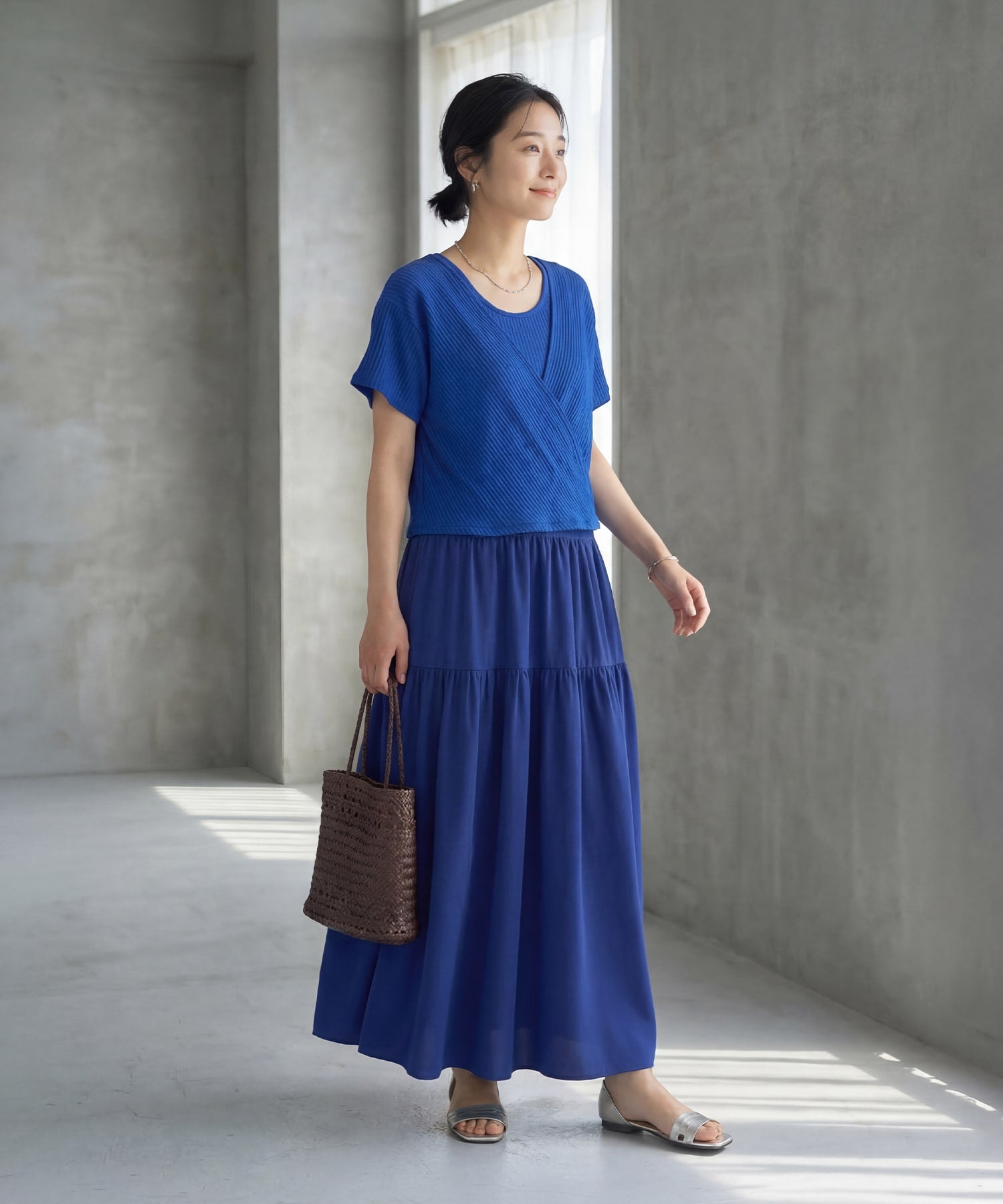OUTLET】カシュクールT付き切替タンクワンピース | おしゃれな大人