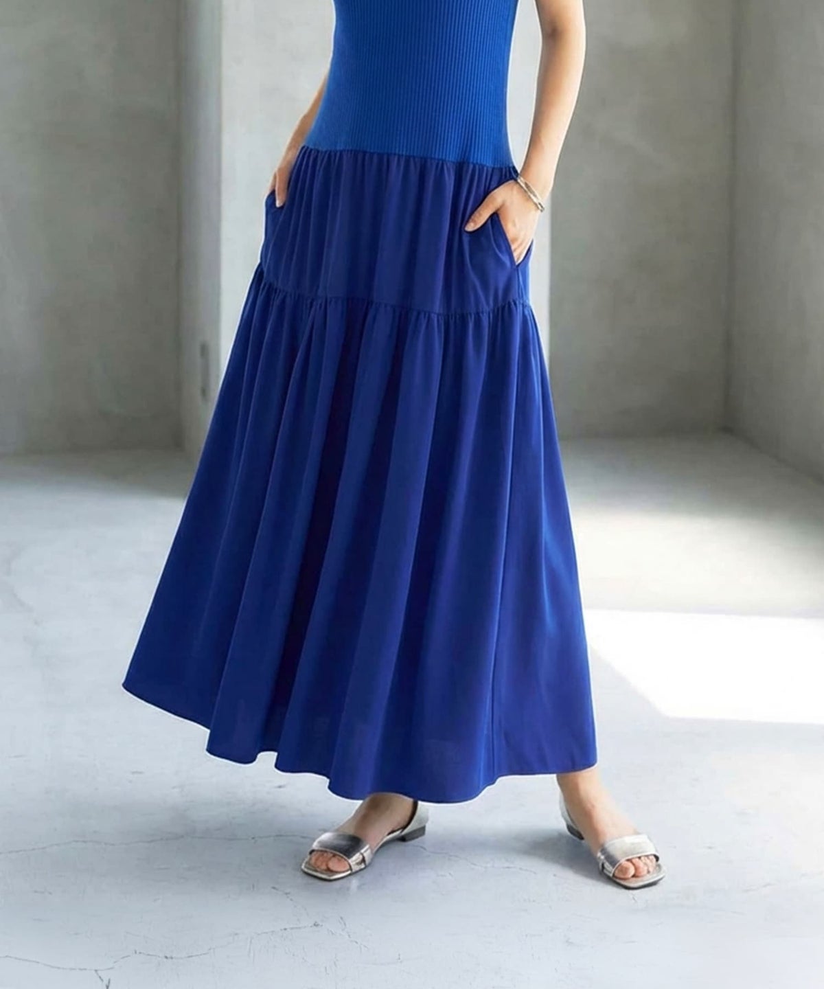 着用イメージ 163cm ブルー