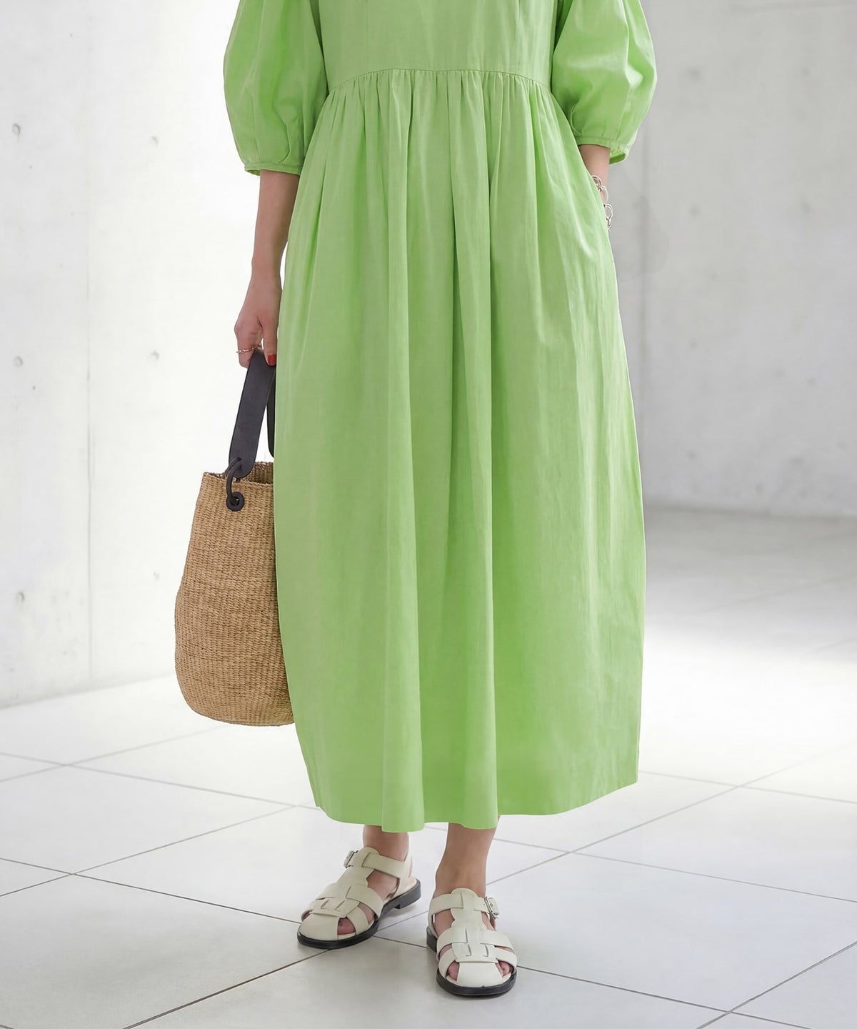 着用イメージ 166cm  ライムイエロー 02 サイズ