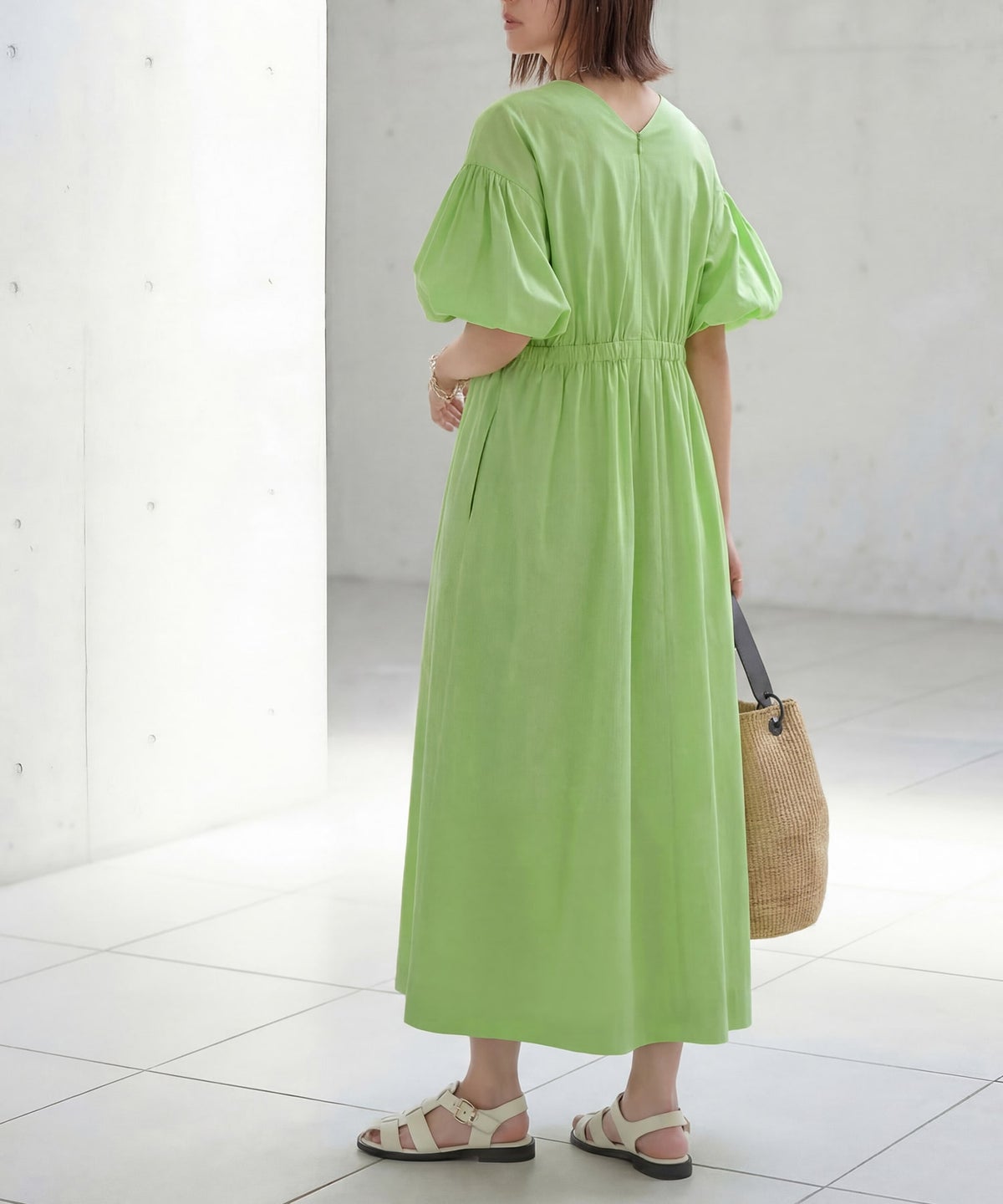 着用イメージ 166cm  ライムイエロー 02 サイズ