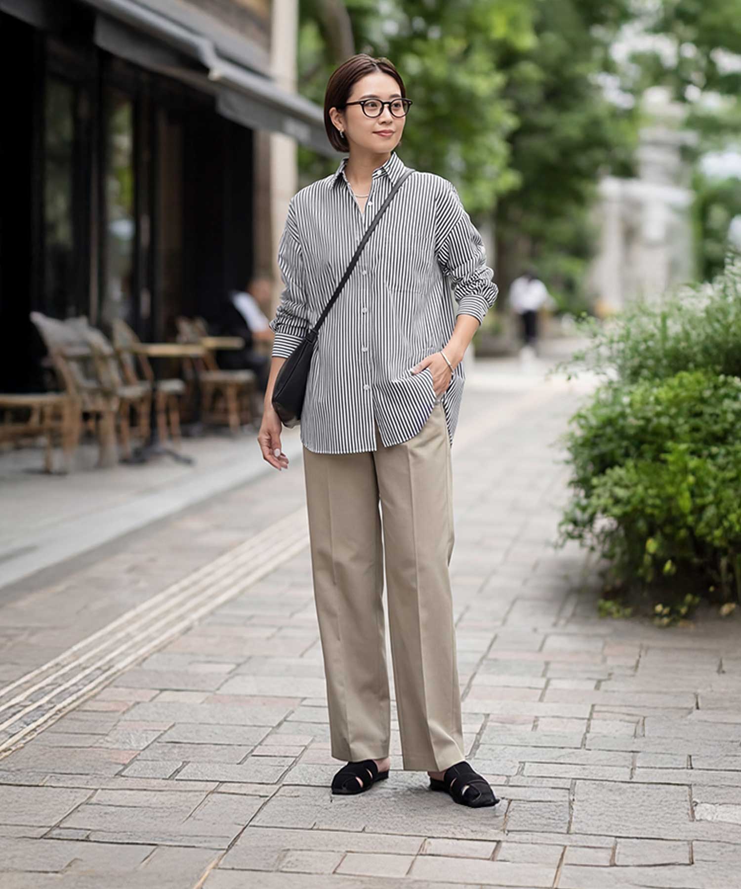 ベーシックストライプ柄シャツB | おしゃれな大人レディース