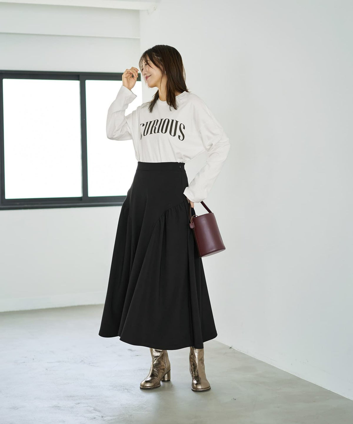 着用イメージ 166cm ブラック 02サイズ