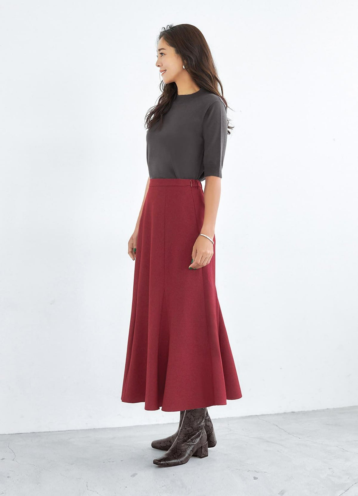 着用イメージ 166cm 着用サイズ S バーガンディー