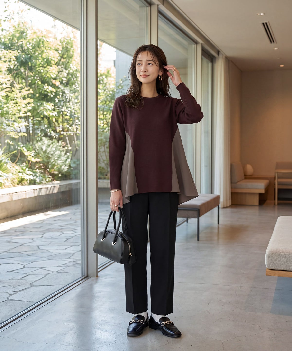 着用イメージ 163cm ダークブラウン